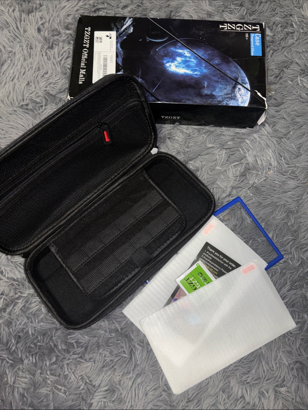 Nintendo switch 2 Black Zippered Travel Case with Strap & 12 game holders NEW